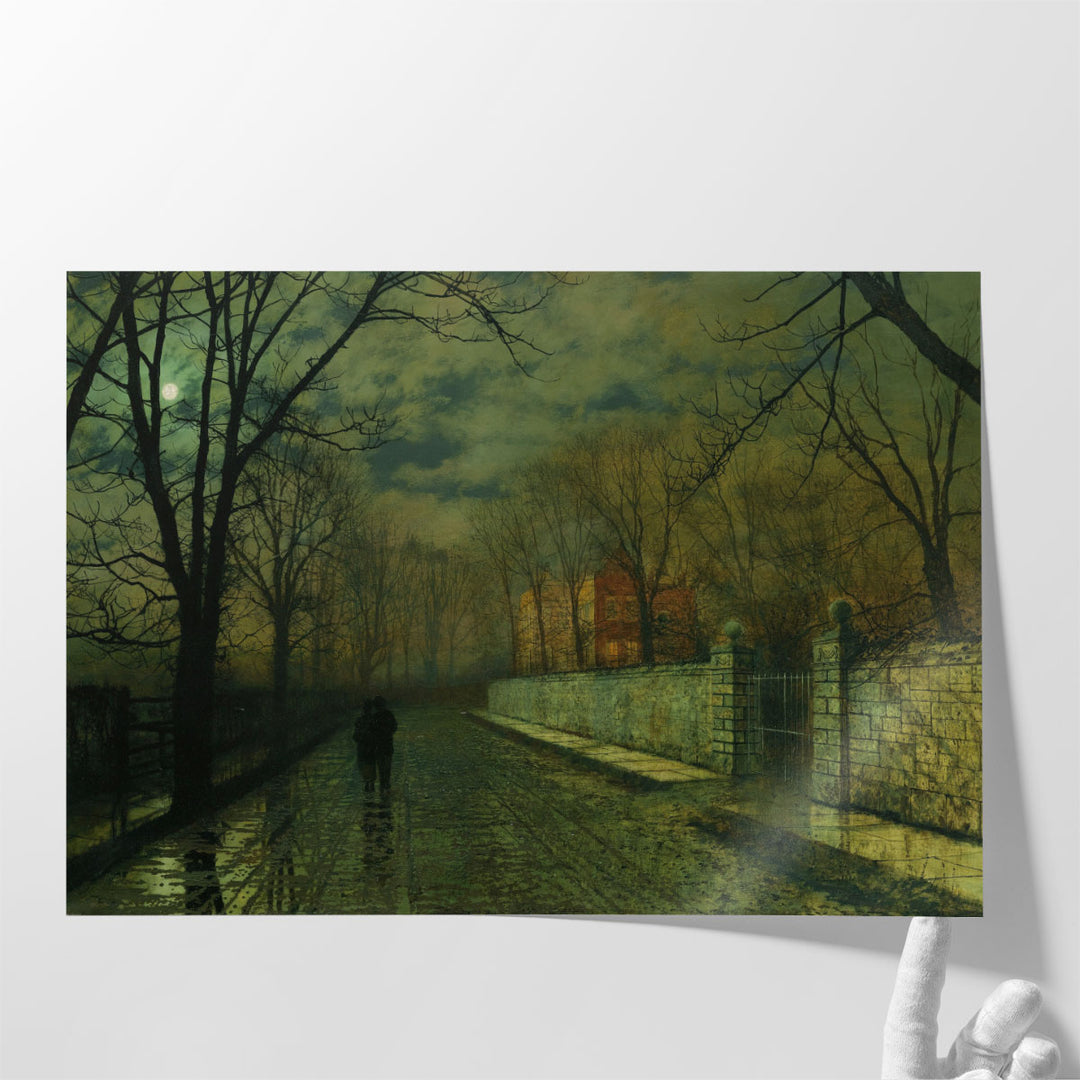 Rainy Landscape Canvas Painting misty road scene
