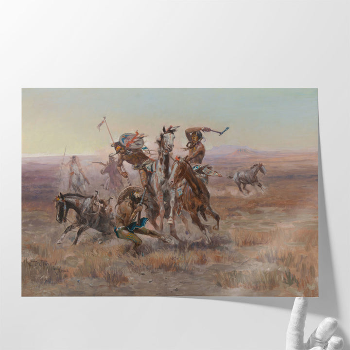 When Blackfeet and Sioux Meet, 1908 - Canvas Print Wall Art