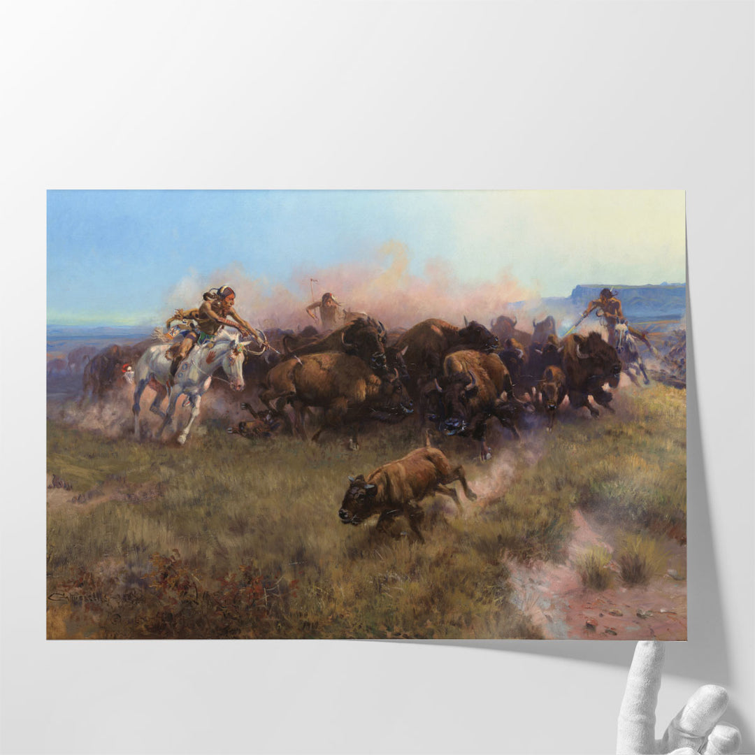 Buffalo Hunt - Canvas Print Wall Art