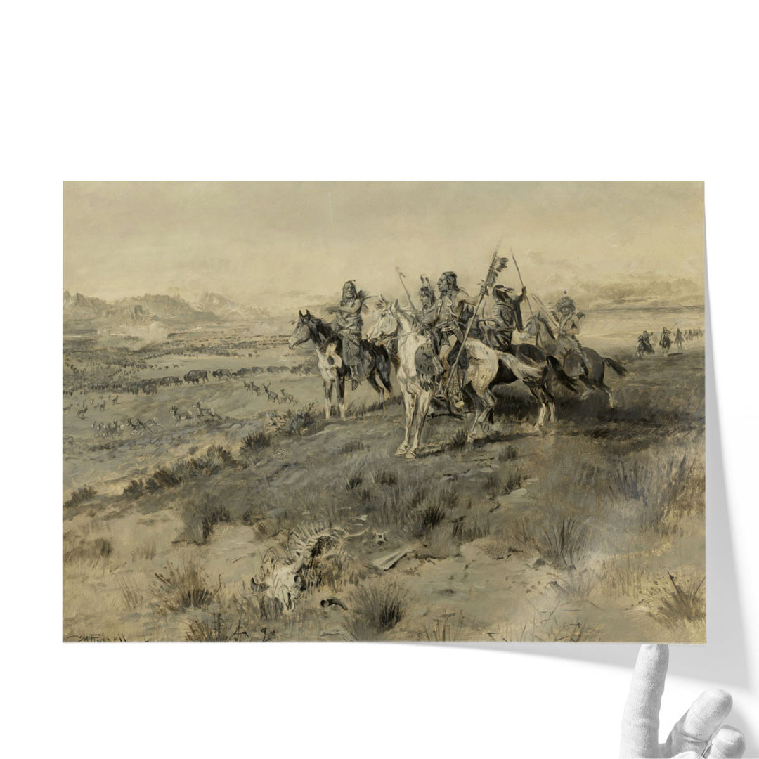 Before The White Man Came, Indian Game Hunt, 1897 - Canvas Print Wall Art
