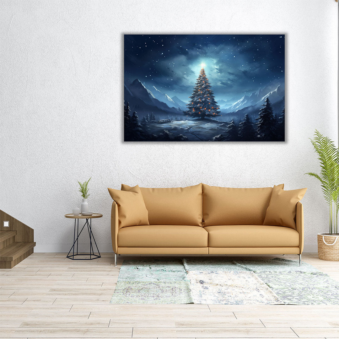 60x40 mountain landscape with blue tones