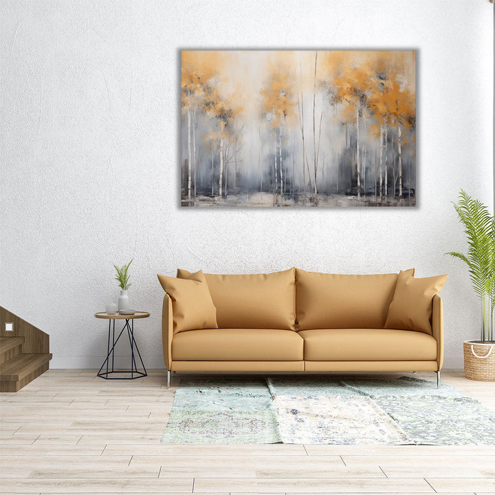 Silvery Woodscape Melody - Canvas Print Wall Art