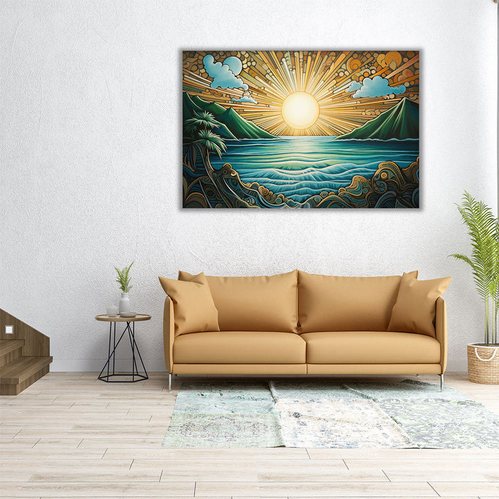Sunlit Coastal Dreams - Canvas Print Wall Art