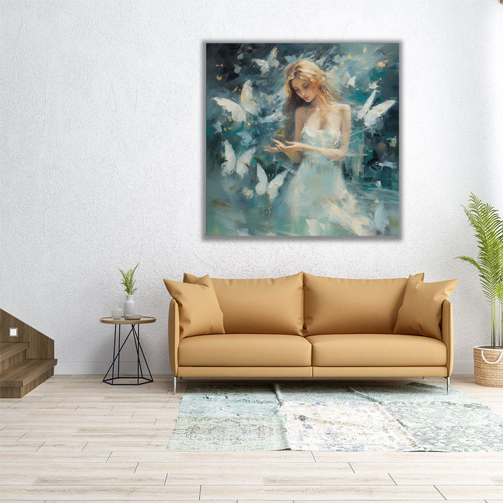 Energetic Angelic Flight - Canvas Print Wall Art