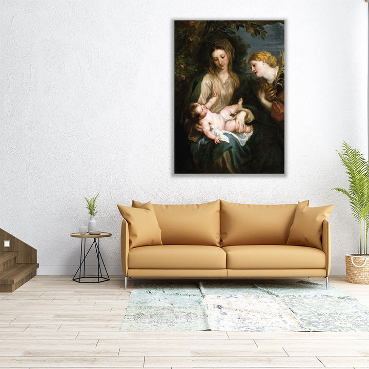 Virgin and Child with Saint Catherine of Alexandria - Canvas Print Wall Art