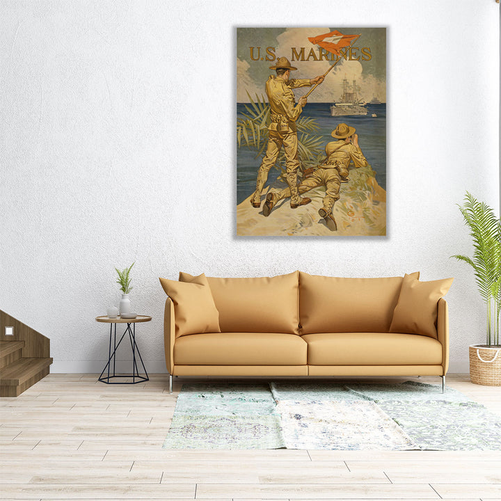 U.S. Marines, 1917 - Canvas Print Wall Art