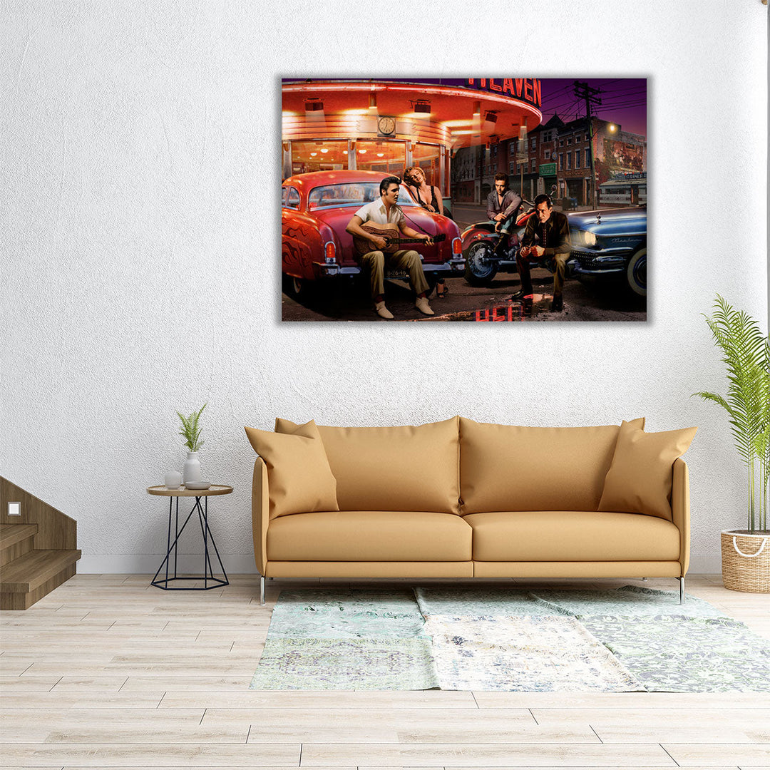 24×16 inch canvas print showcasing vehicles