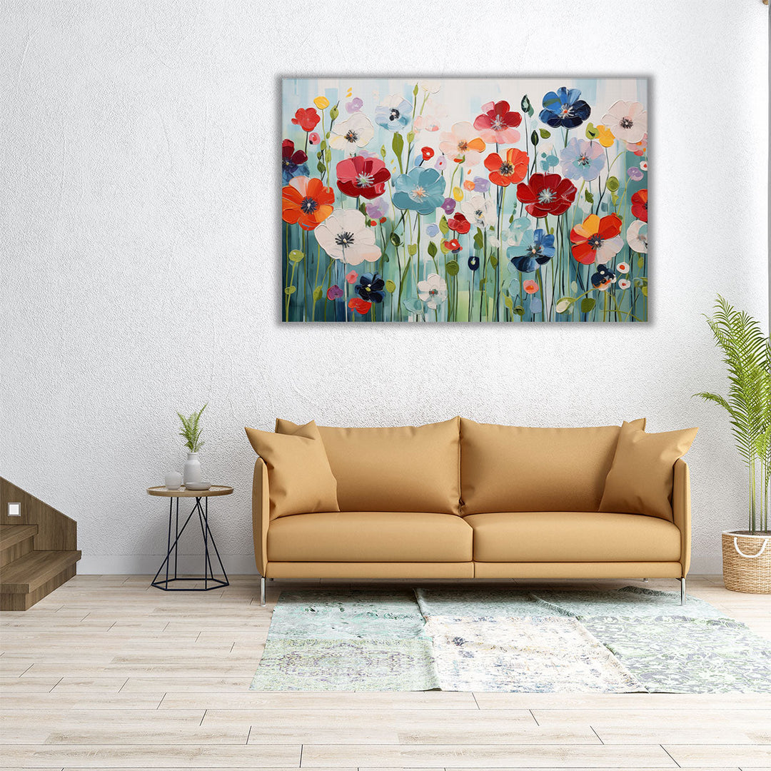 Colorful Blossom Mosaic - Canvas Print Wall Art