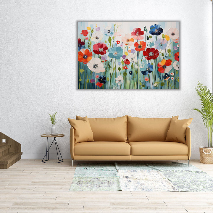 Colorful Blossom Mosaic - Canvas Print Wall Art