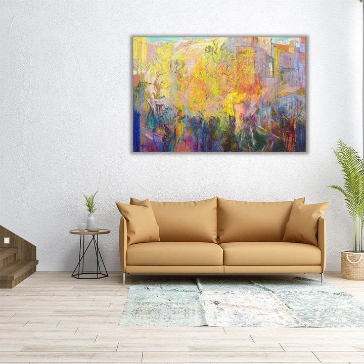Horizontal colorful wall art design