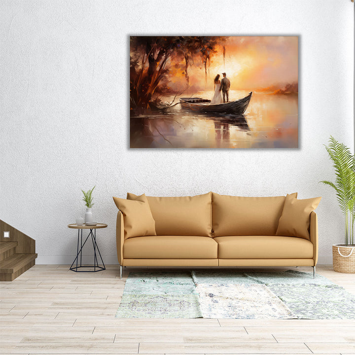 Dreamy Waterside Romance - Canvas Print Wall Art