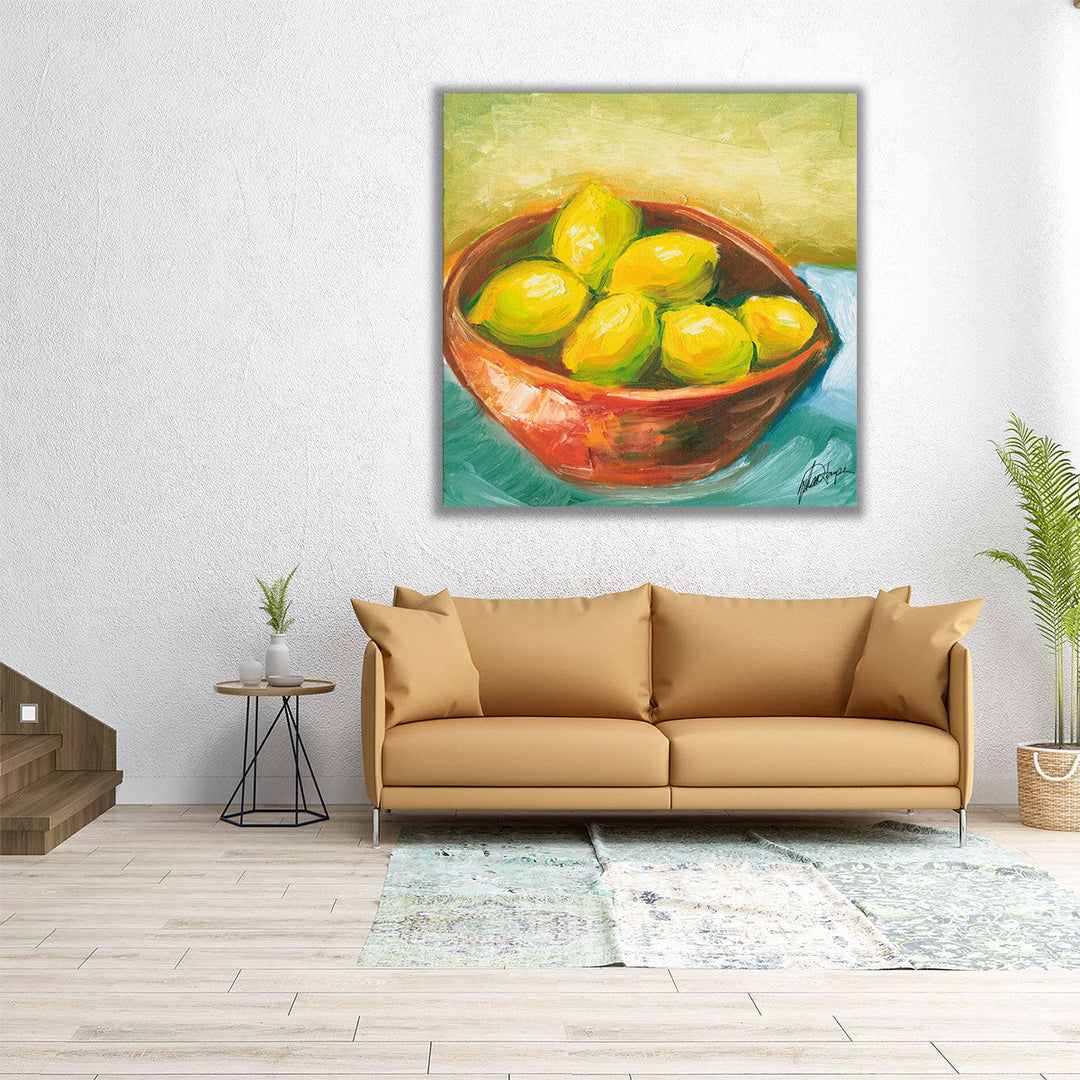 large kitchen art – bold contemporary lemons
