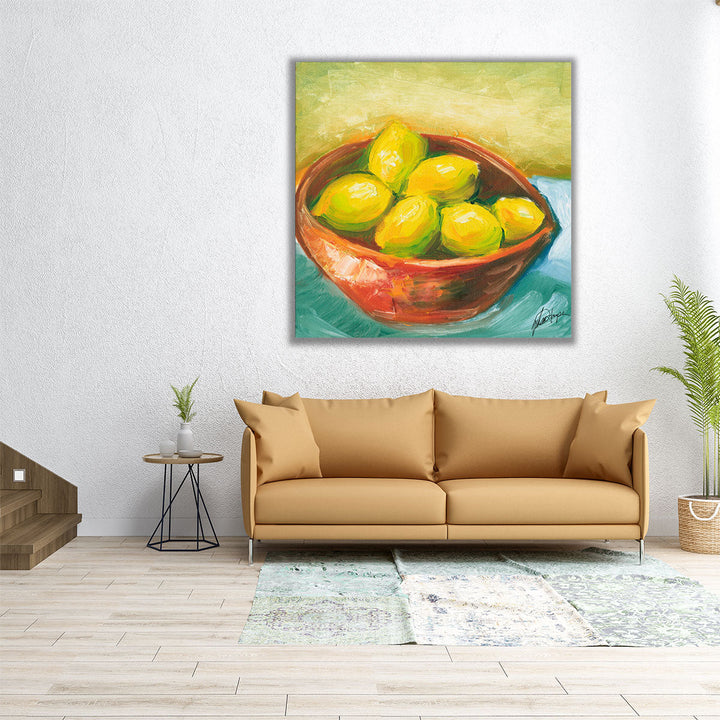 large kitchen art – bold contemporary lemons