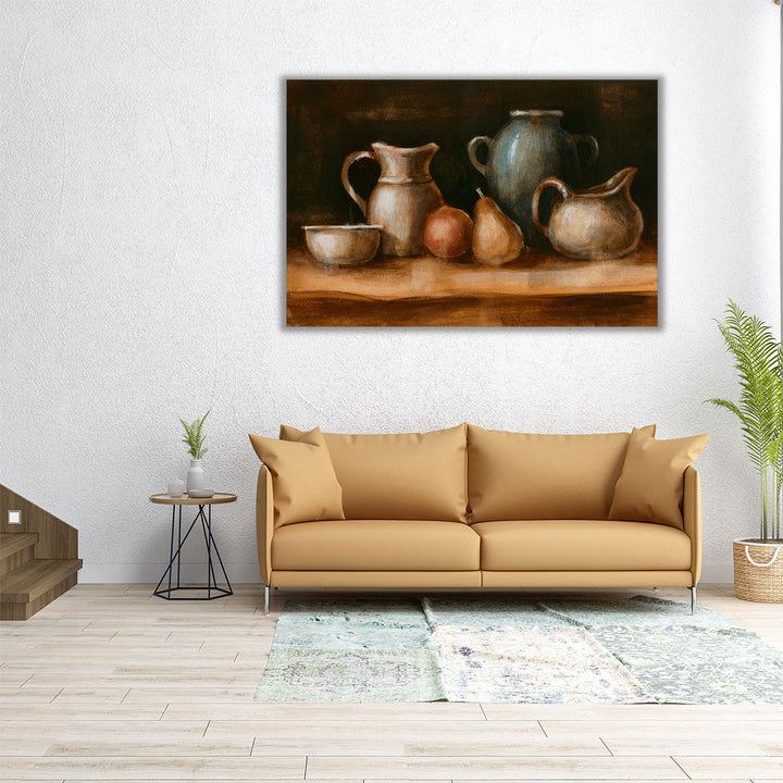 large kitchen art – brown and neutral hues