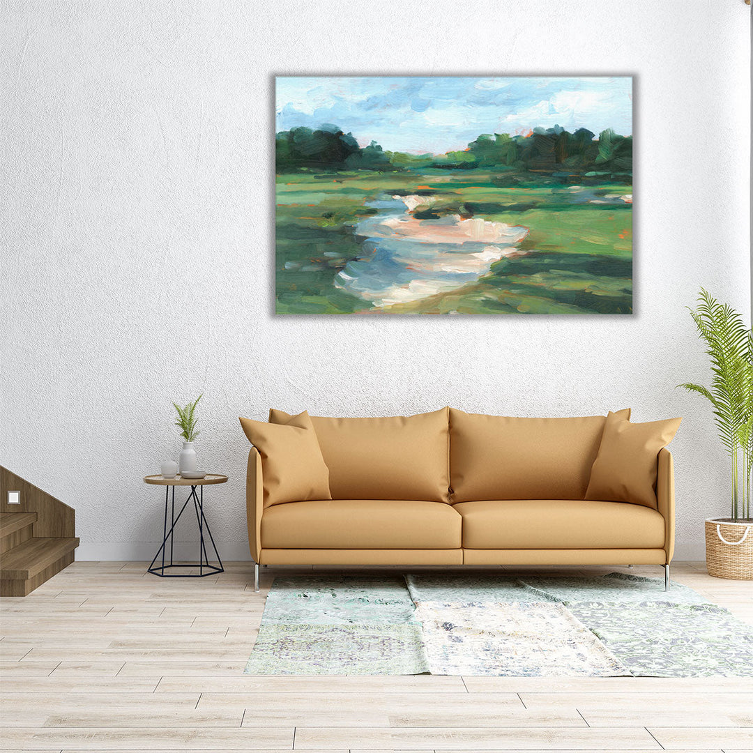 Large wall art plants and soft shapes