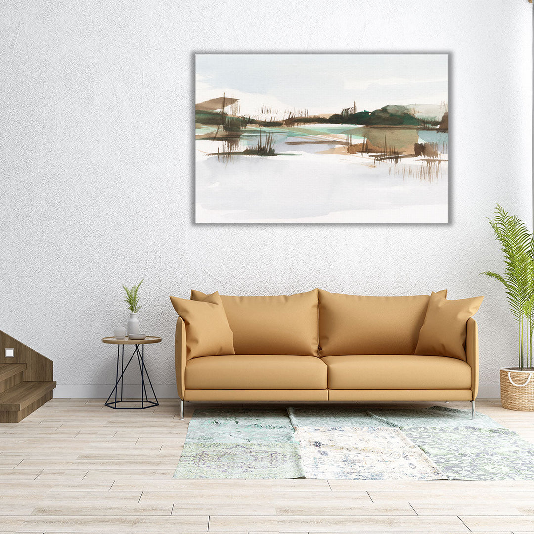 30x20 abstract wall art with soft brush textures