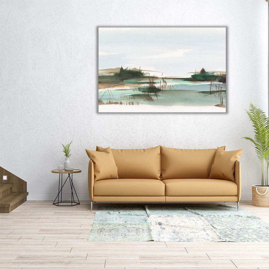 30x20 abstract watercolor wall art with neutral colors