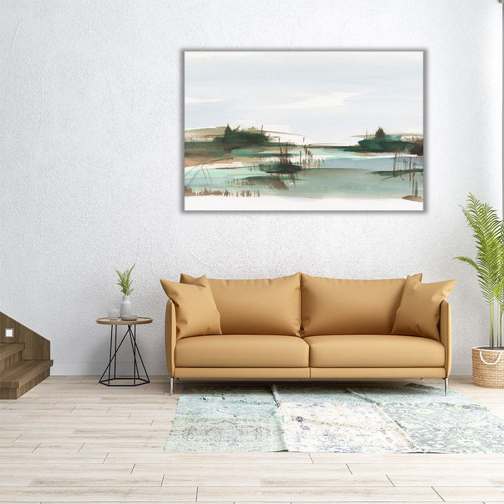 30x20 abstract watercolor wall art with neutral colors