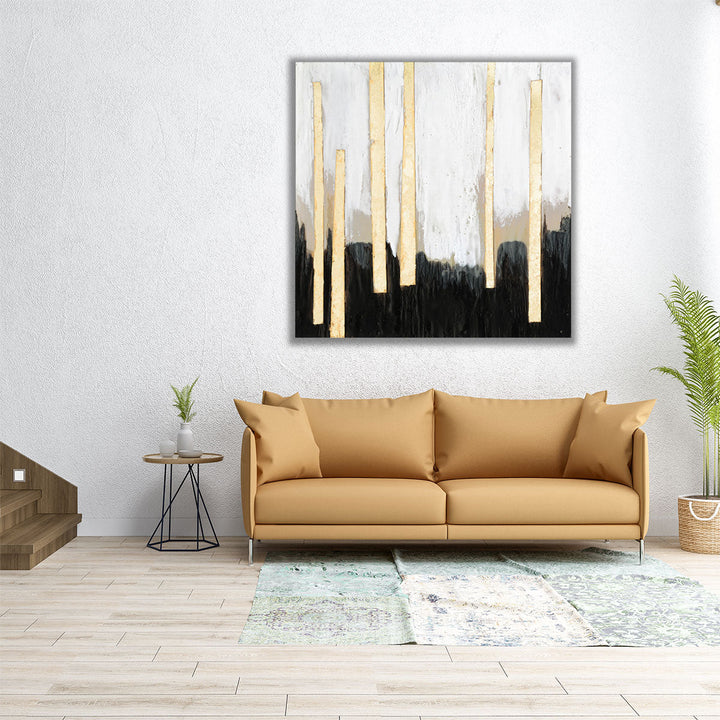 wrapped canvas black and white abstract geometric design