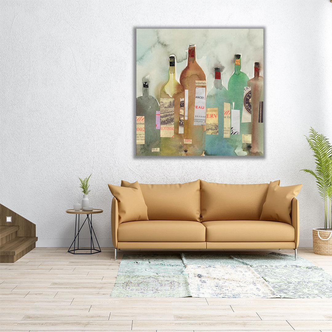 large dining art – earthy watercolor scene