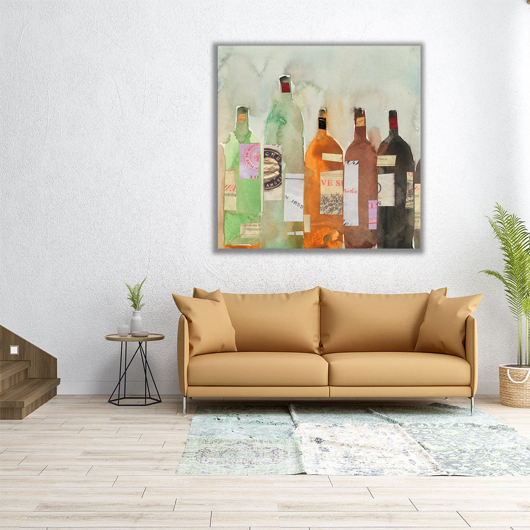 large dining art – green and brown tones