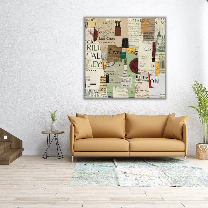 30x30 Canvas Print – modern wine typography