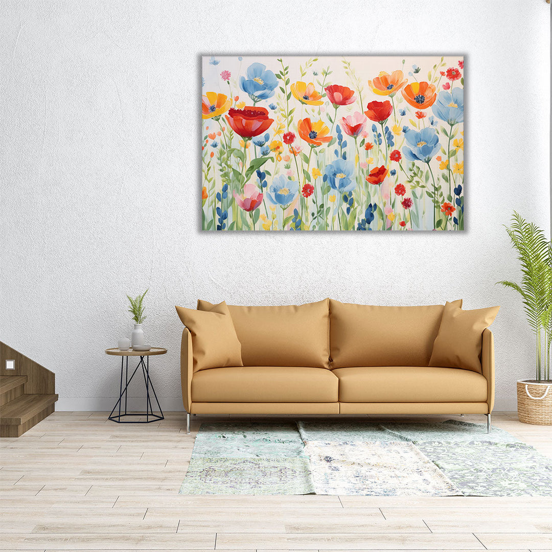 Painterly Flower Extravaganza 2 - Canvas Print Wall Art