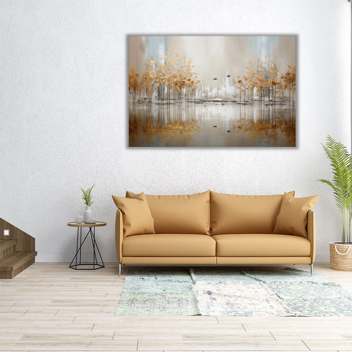 Wings Through Golden Woodlands - Canvas Print Wall Art
