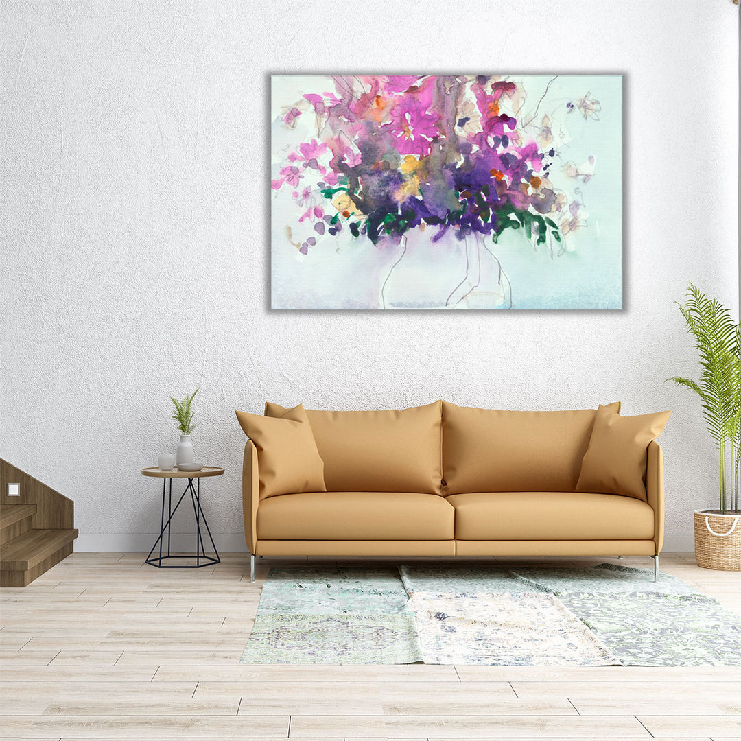 24x16 watercolor floral wall art lavender petals