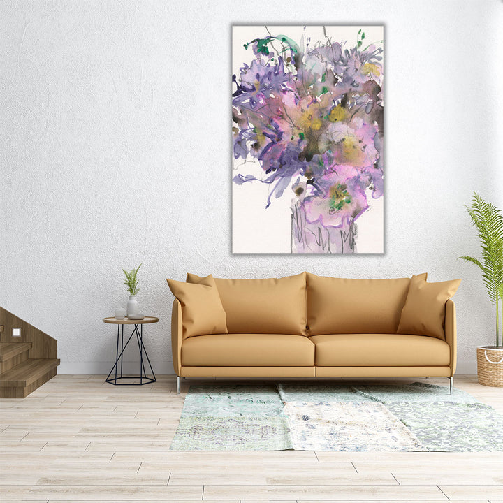 watercolor floral detail soft purple