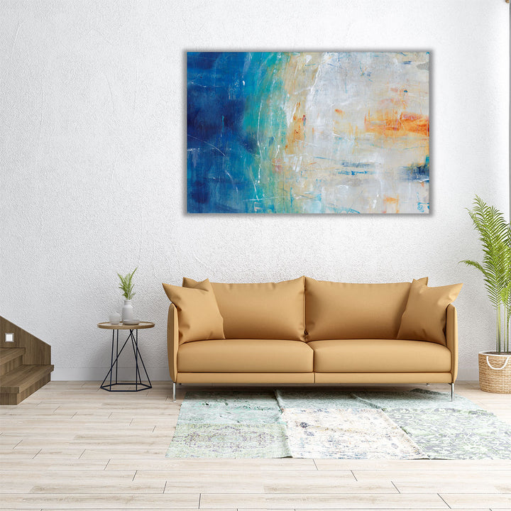 36x24 large blue abstract canvas artwork
