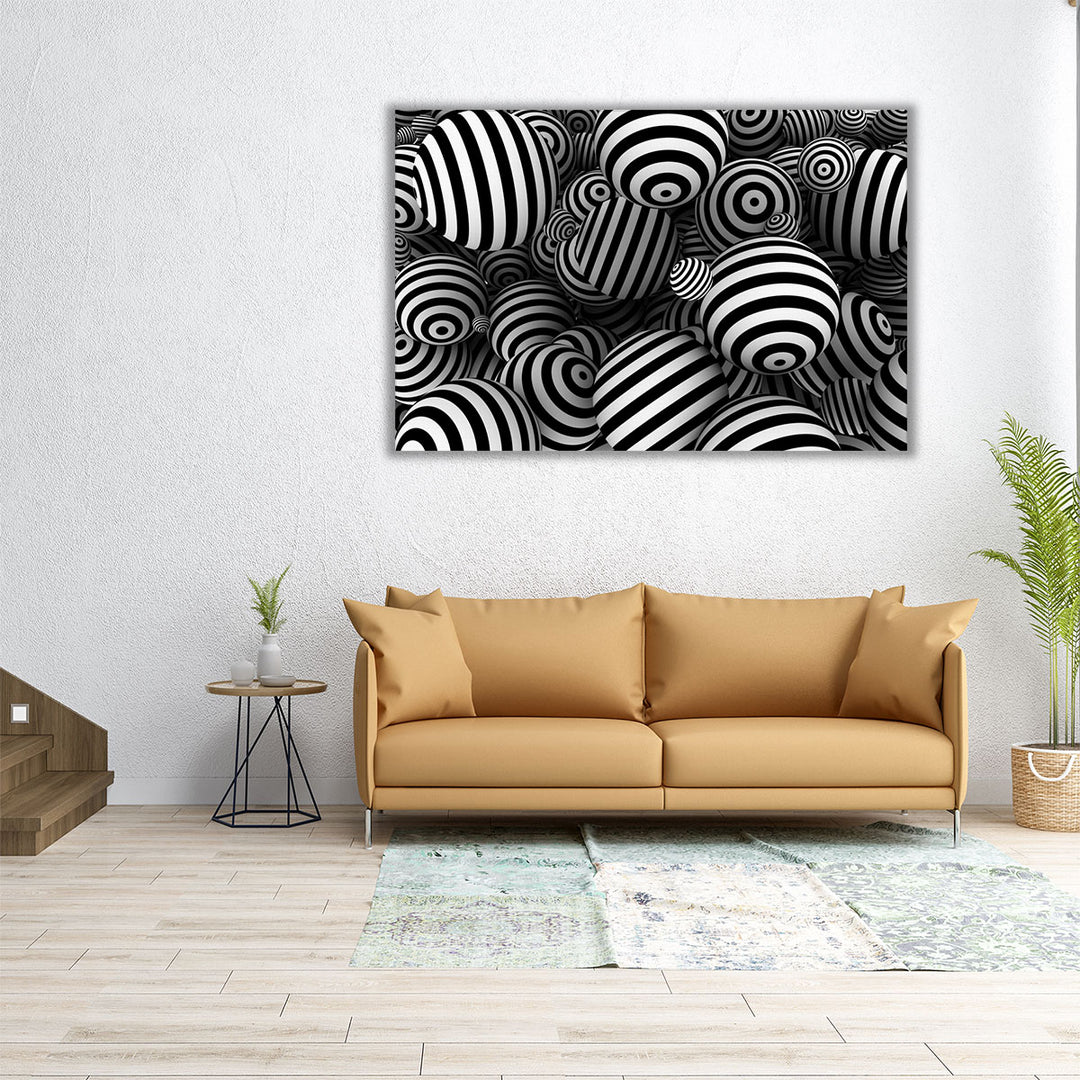 monochrome geometric wall art
