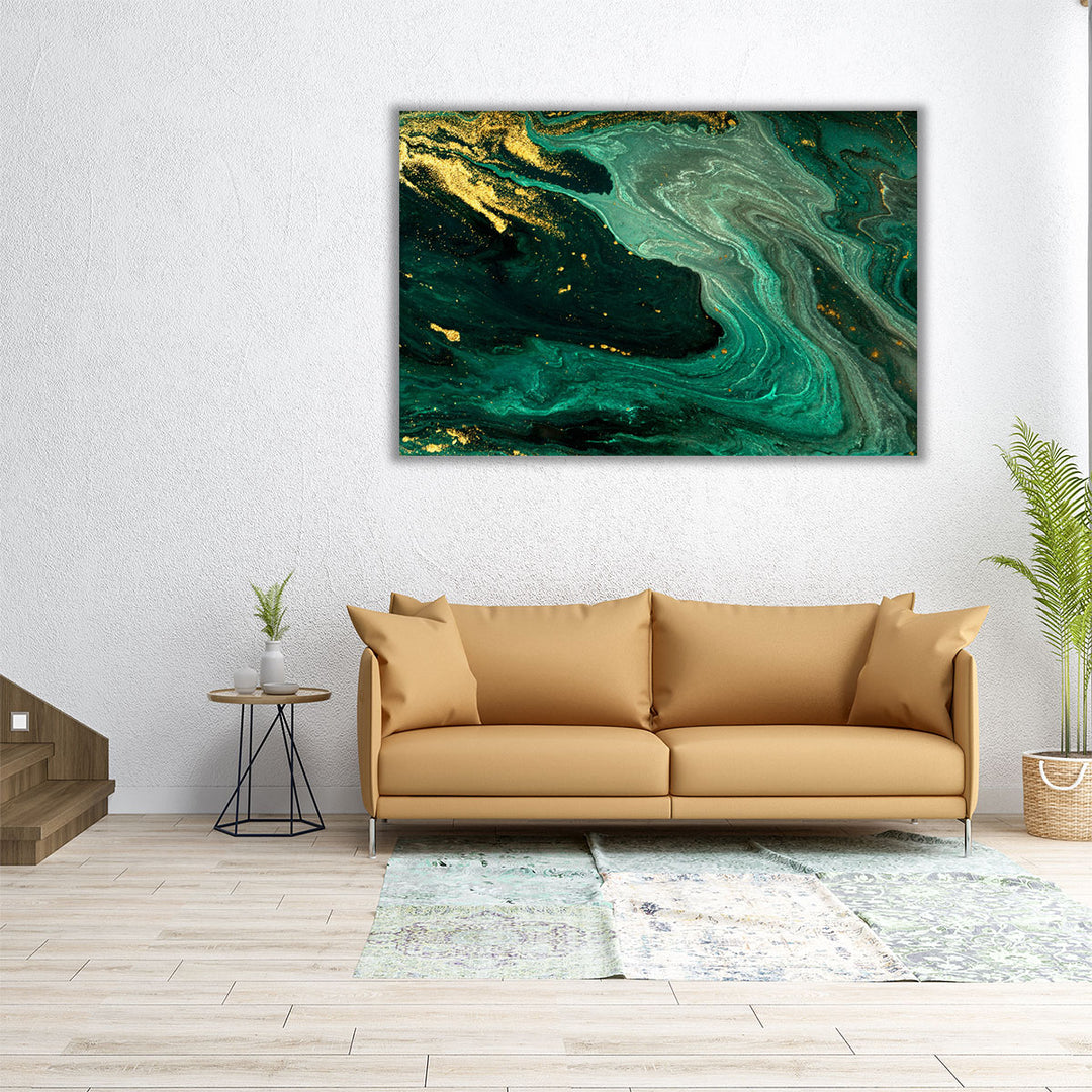 Oversized canvas print in emerald tones