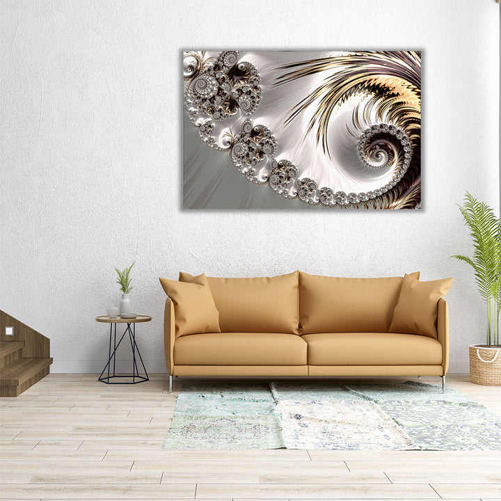 Wide canvas with fractal spiral design