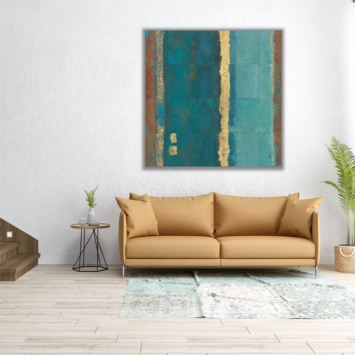30×30 teal abstract canvas print