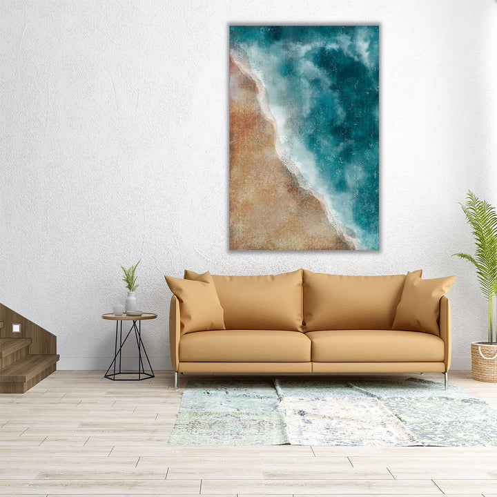 40x60 Wall Art – large vertical seascape in blue tones
