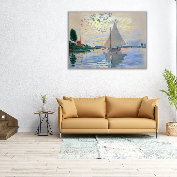 Sailing Boat in Petit-Gennevilliers - Canvas Print Wall Art