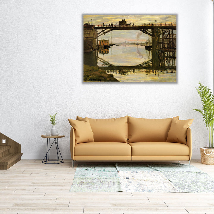 The Highway Bridge under repair, 1872 - Canvas Print Wall Art