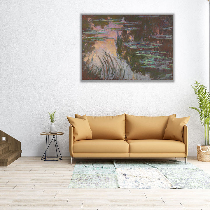 Water-Lilies, Setting Sun, 1907 - Canvas Print Wall Art