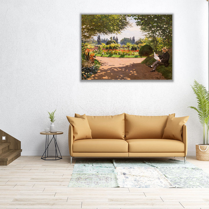 Adolphe Monet in the Garden - Canvas Print Wall Art