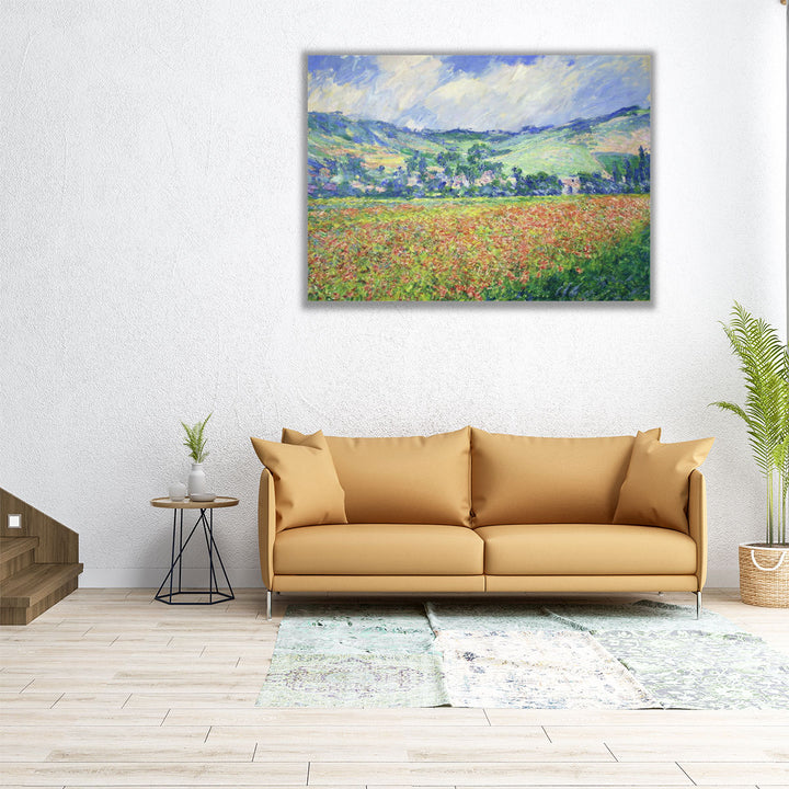 Poppy Field Around Giverny - Canvas Print Wall Art