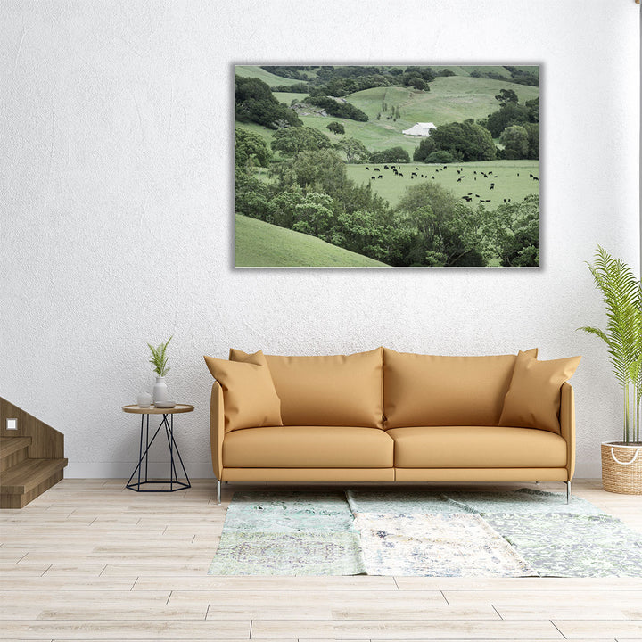30x20 tree and meadow wall art with soft light