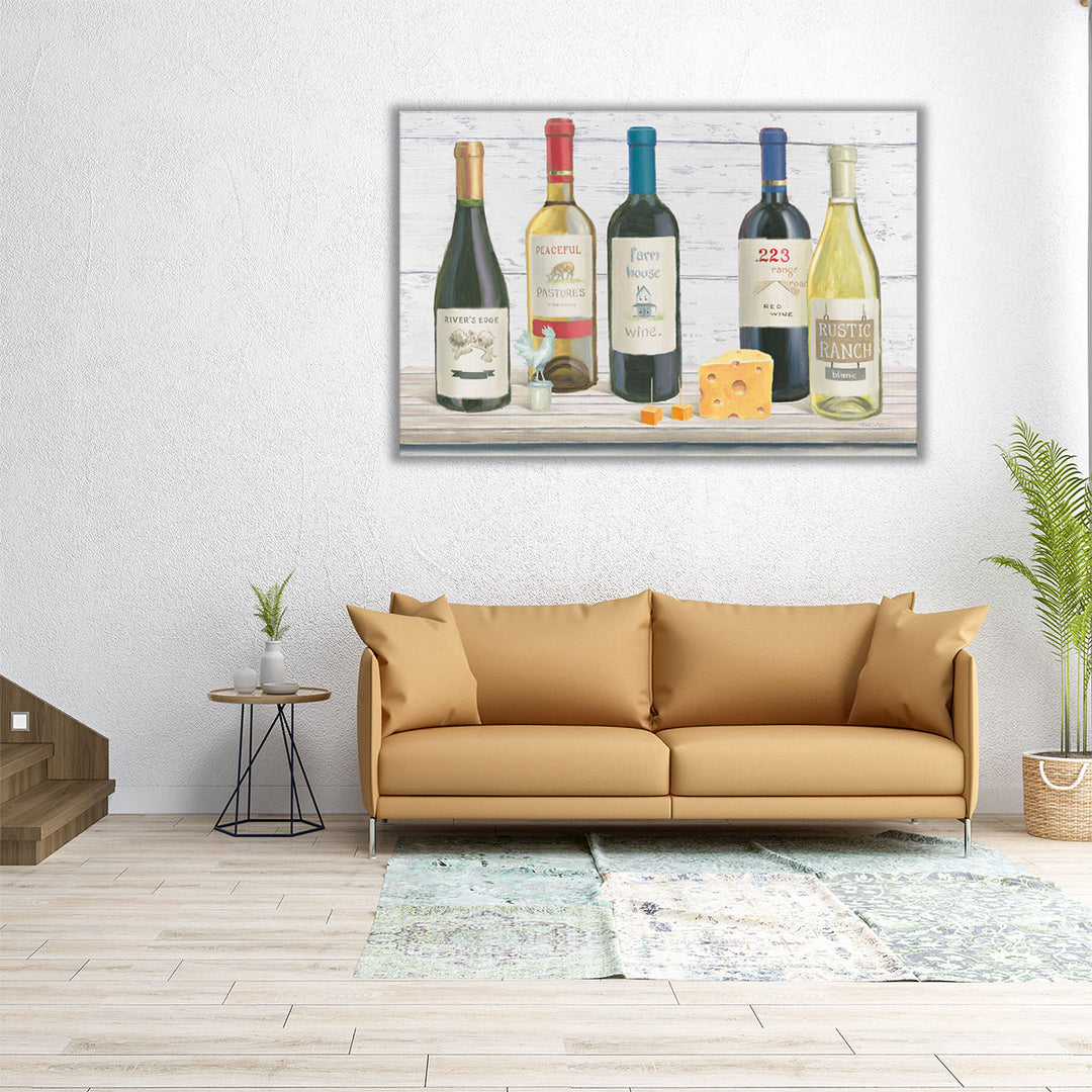 kitchen wall art – yellow wine accent