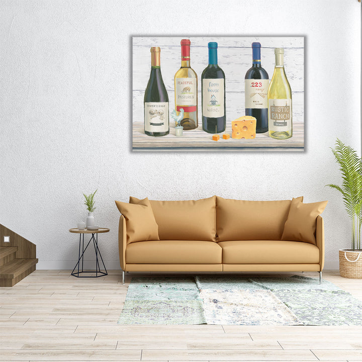 kitchen wall art – yellow wine accent