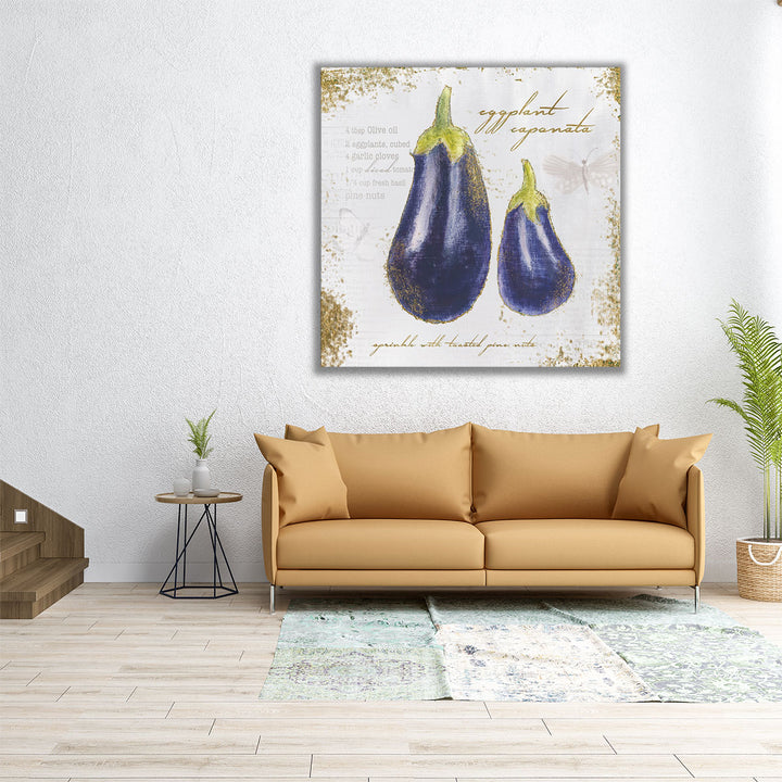 30x30 Canvas Print – eggplant garden focal