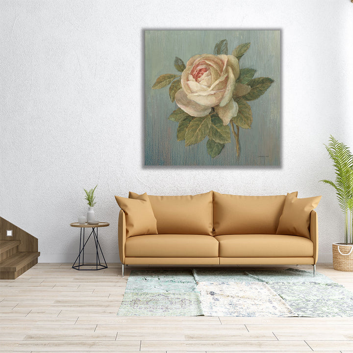 12×12 inch print hanging above sofa