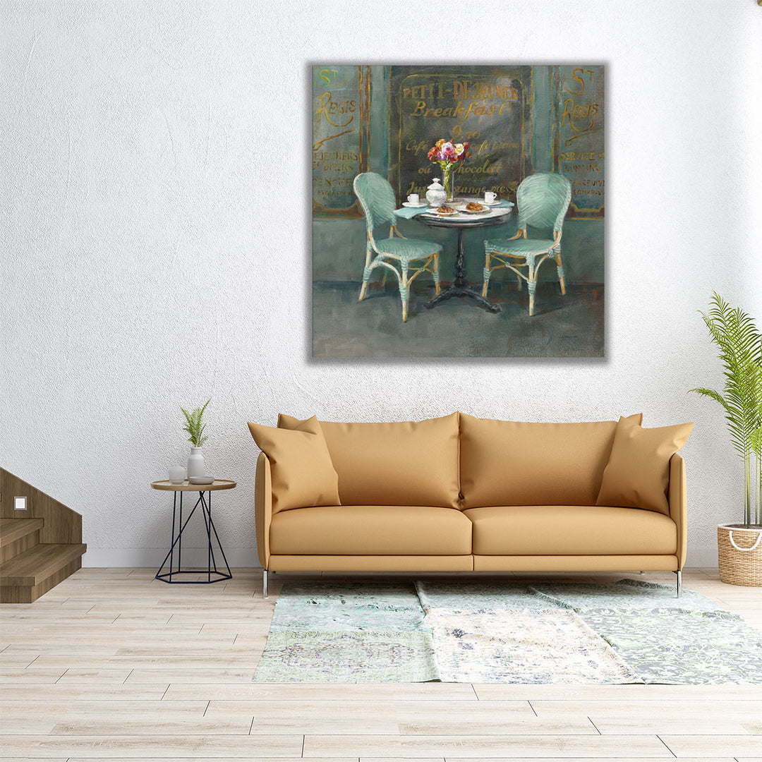 12×12 inch wrapped canvas above table