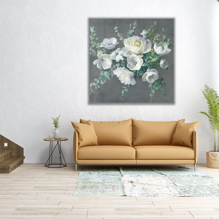 12×12 inch canvas print with elegant rose motif