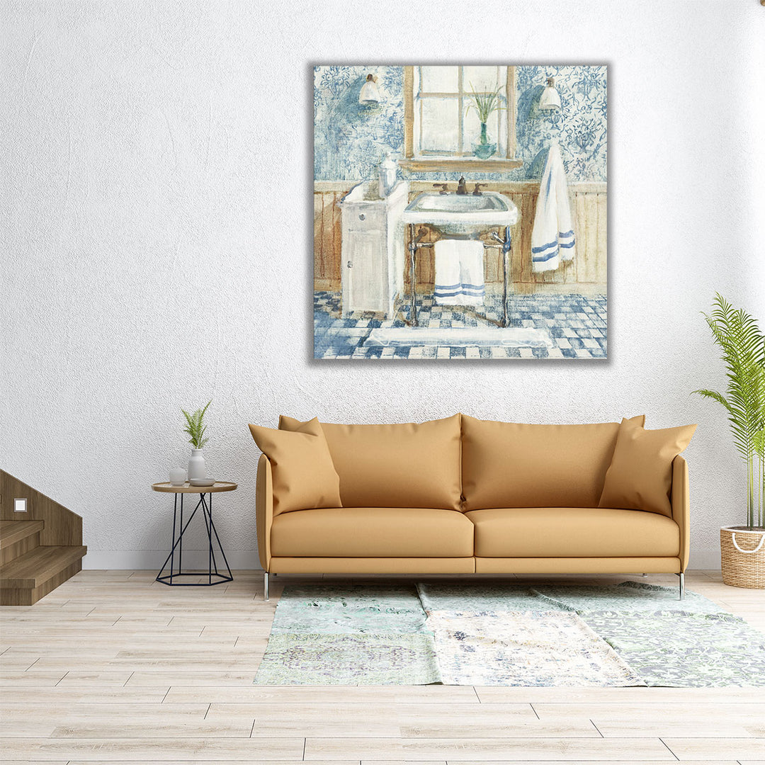 12×12 inch wrapped canvas above tub