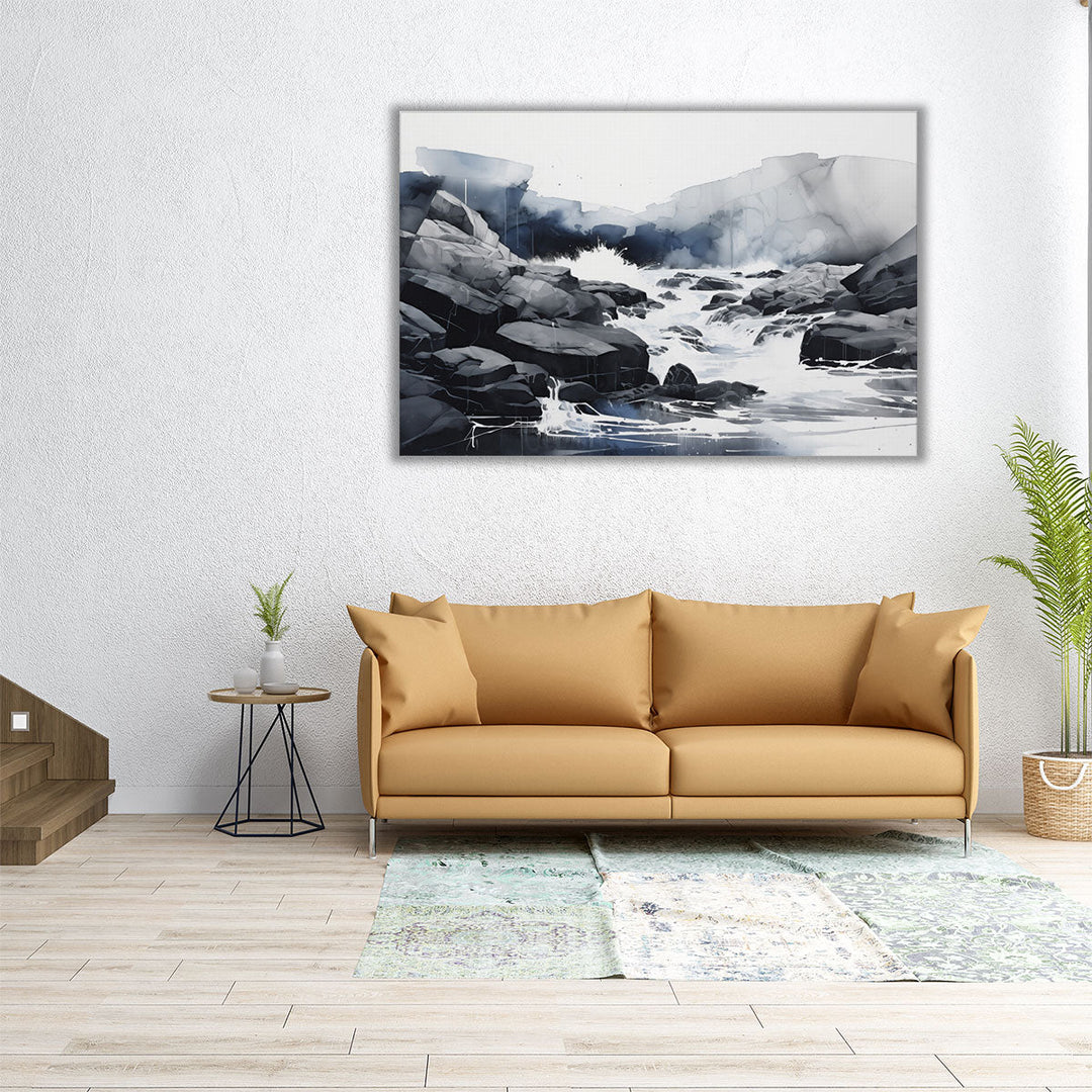Rocky Waterscape - Canvas Print Wall Art